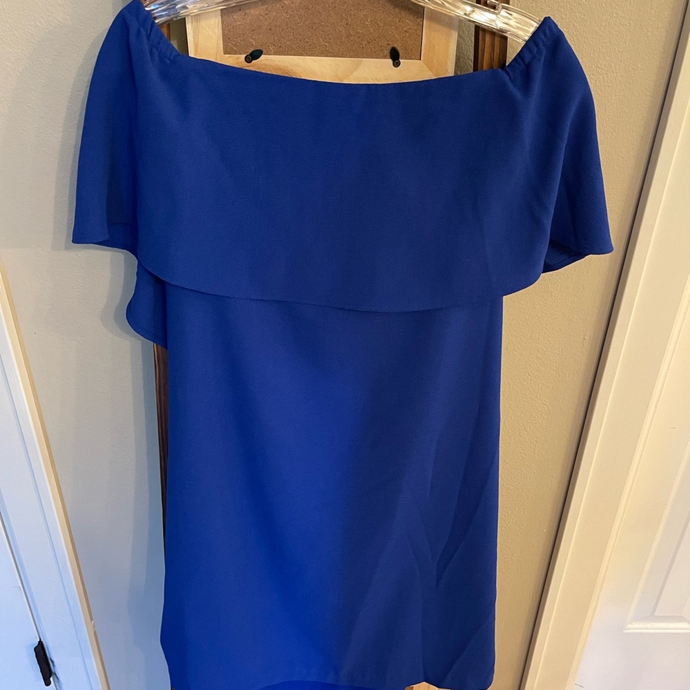 Blue off Shoulder Charles Henry Dress